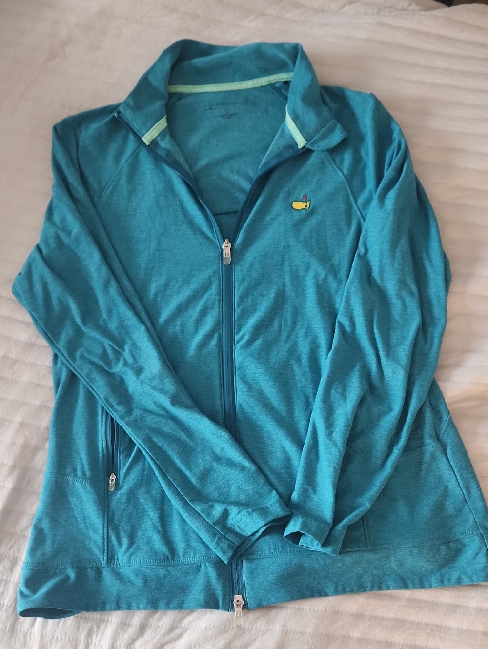 Magnolia Lane Masters Teal Performance Top with Lime Trim